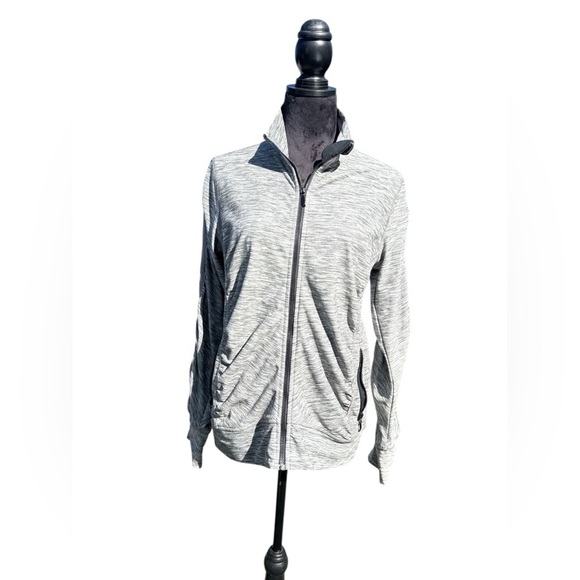 GGBlue Luxe Sport Gray Mesh Stretch Zip Jacket Women’s Md Tennis Golf Activewear - Picture 7 of 12